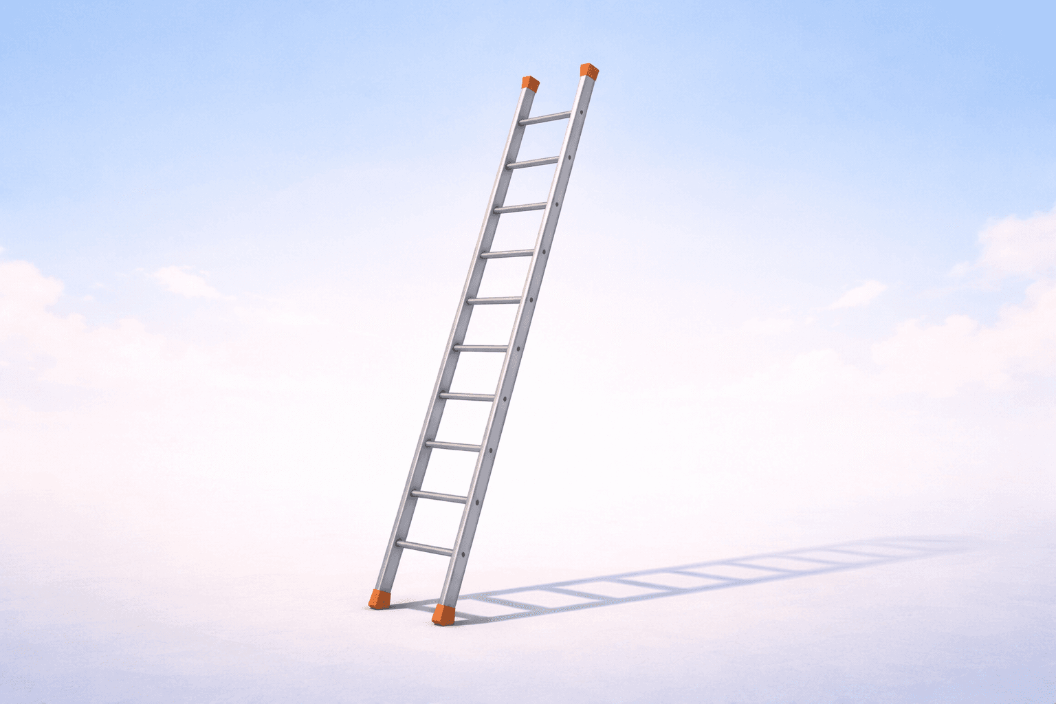 Leiter im leeren Raum