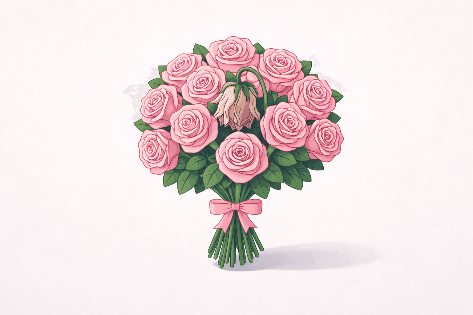 Verwelkte Rose im Zentrum